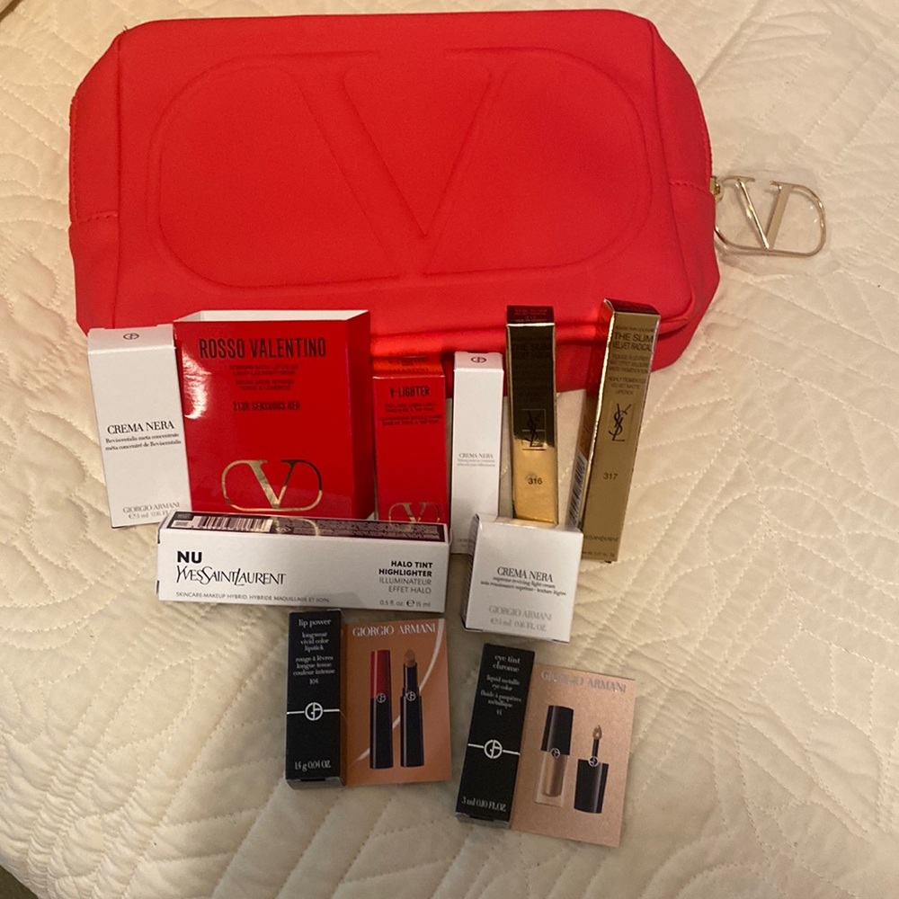 Brand new Valentino, YSL, and Giorgio Armani make up
